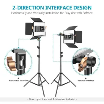 Neewer 2 Packs Advanced 480 LED Video Light Photography Lighting Kit, LED Panel with LCD Screen, Wireless Remote and Light Stand detail image