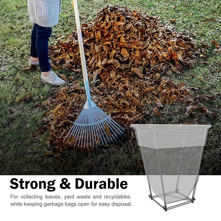 Outdoor Leaf Stand Home Kitchen Collapsible Large Wire Waste Bags Stand Trash Garbage Bag Holder for Garden