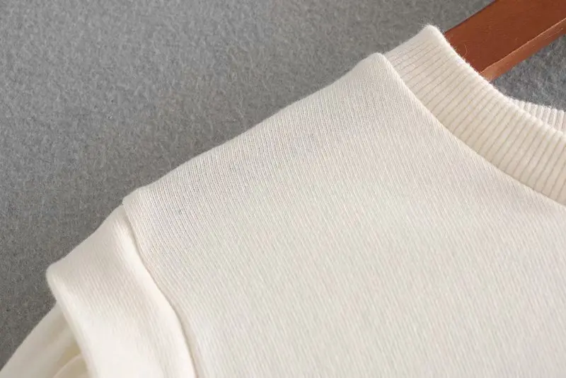 Autumn Essential Basic Loose Short Sweater Strap Lantern Sleeve Slim Stretch Waist Part Touch Elastic Fabric Knitted Wear Casual