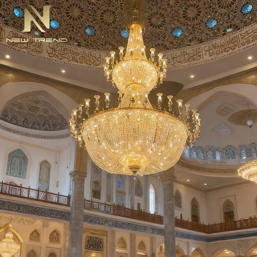 cpl-007 Bespoke Luxury Crystal Mosque Chandelier – Grand Islamic LED Lighting for Masjid Prayer Hall