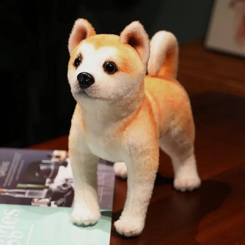 Kawaii Cuddly Lifelike Akita Dog Stuffed Animal Puppy Dog Plush Toys Soft  Cute Dog Plush Pillow for Kids