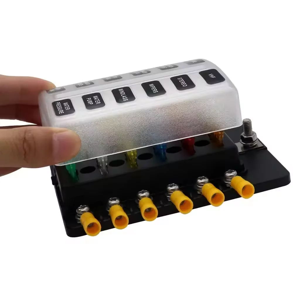 Boîte à Fusibles 12 Voies Avec Voyant LED – Pour Voiture, Camping-car, Bateau