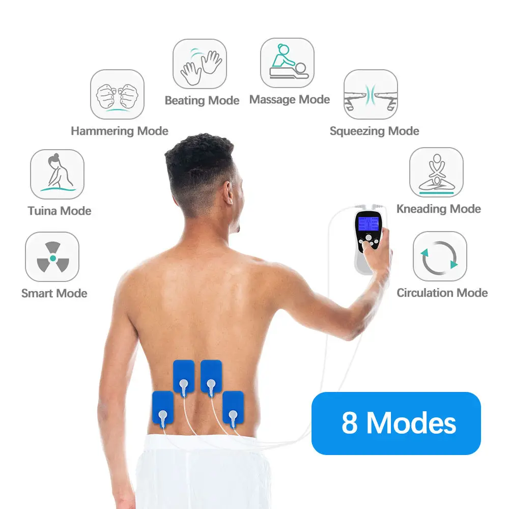 EMS Muscle Stimulator Tens Unit Neck Massage Machine Shiatsu Body Massager for Leg Back Arm Physical Therapy Equipment