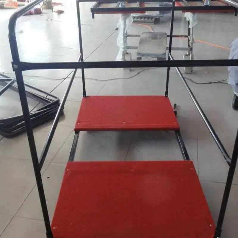 High Quality Heavy Duty Factory Sale Direct Moving Round Banquet Folding Table Cart Removable Serving Trolley