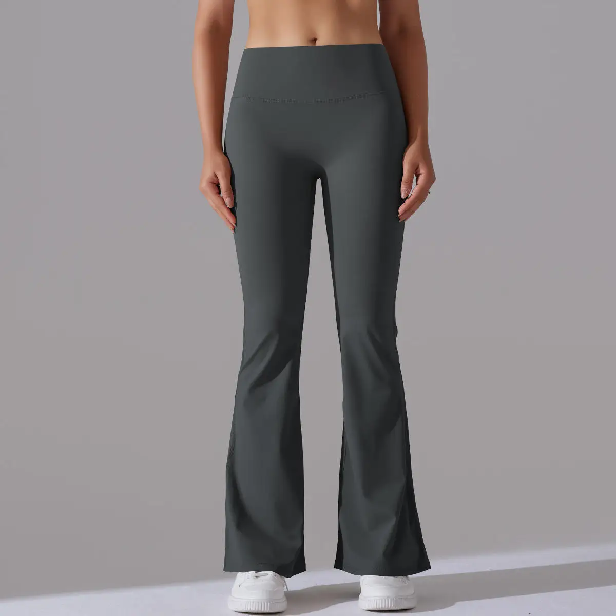 Custom Logo Plain High Waist Flare Legging for Women Fitness Workout Flare Yoga Pants
