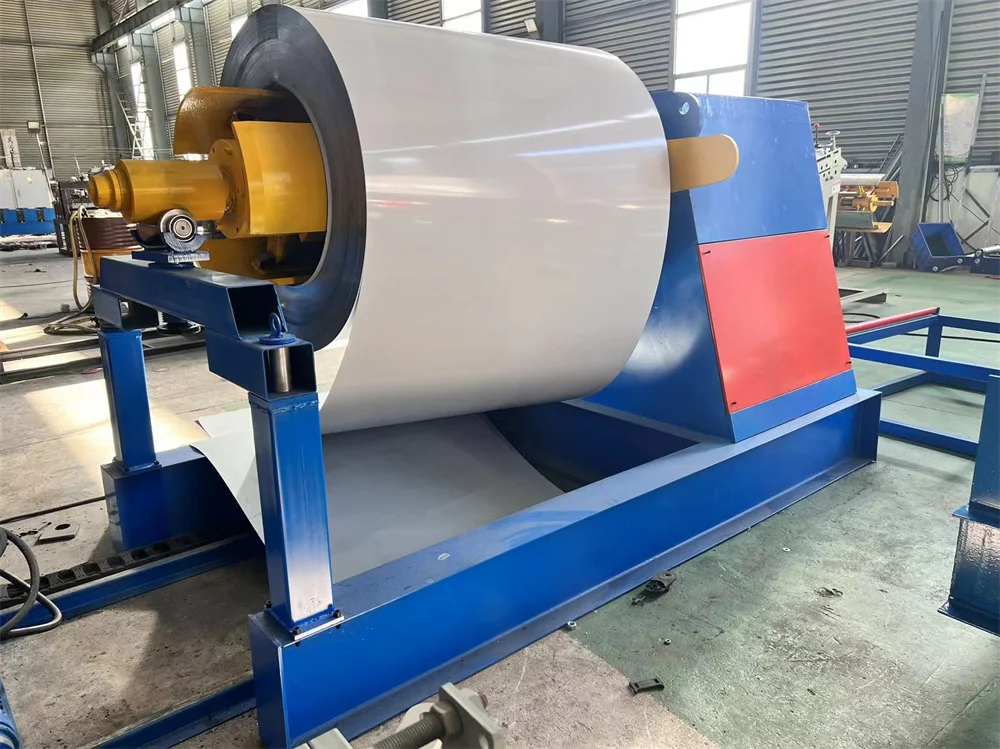 10 Tons High-Speed Automatic Decoiling Machine Hydraulic Aluminum Steel Coil Uncoiler Machine With Coil Car & Press Arm