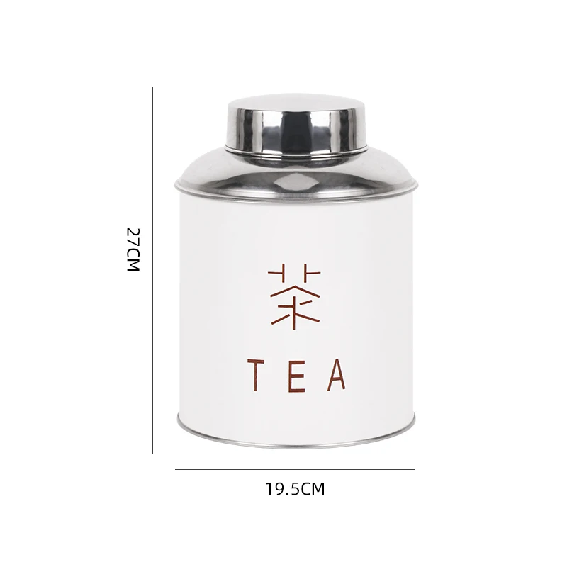 Hot Sale Tea Canister with Double Lid Sealing Large Sizes Tea Storage Can Stainless Steel Tea Container