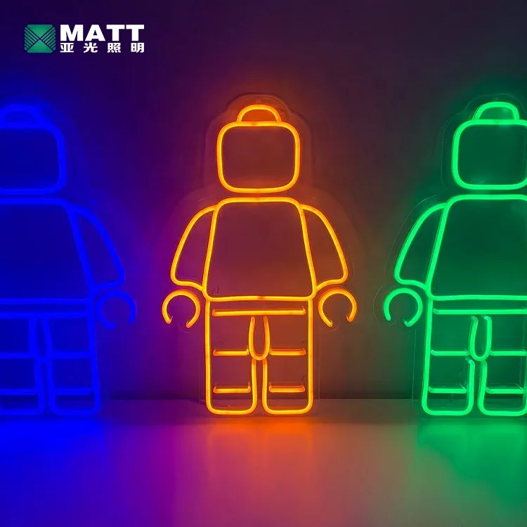 Matt Wholesale Lego Brick Man Neon Sign Build A Brick Lego Man Retro ...