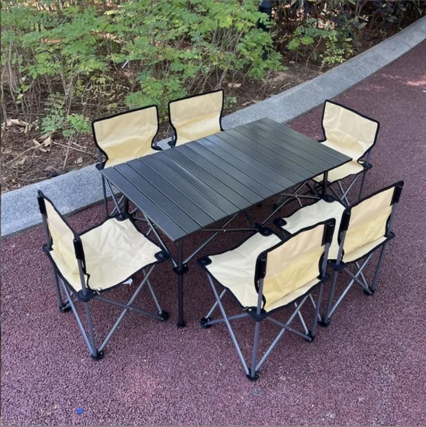 Outdoor Furniture Cheap Portable Folding Metal Picnic Camping Table And