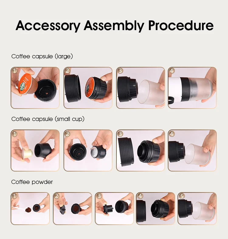 Portable Espresso Machine 7500mAh 60ml Rechargeable Electric Portable Espresso Machine for Camping Outdoor