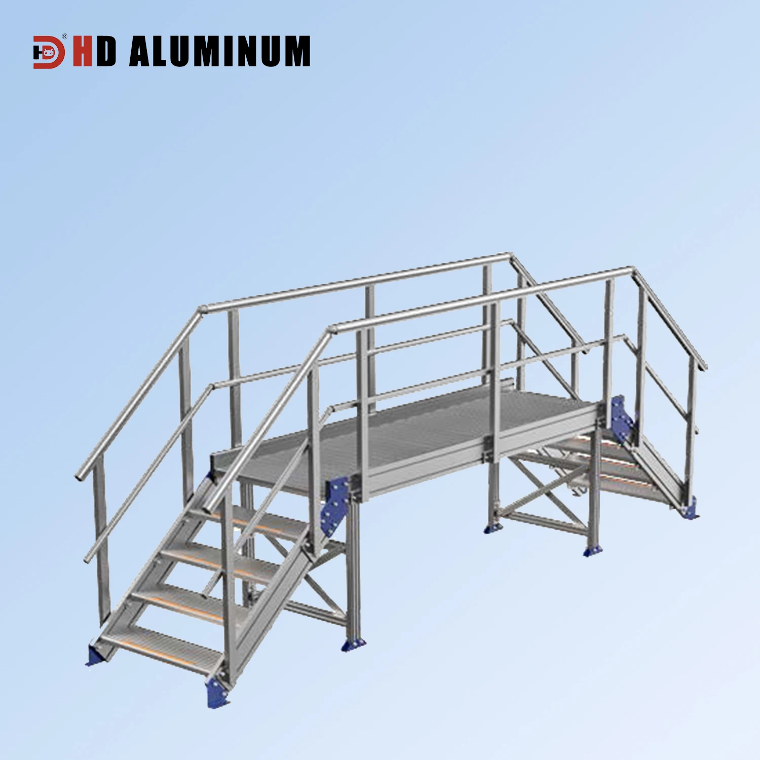 Custom Industrial Aluminum Profile 6000 Series for Stairs and Platform with Bending Cutting Welding Processing Services manufacture