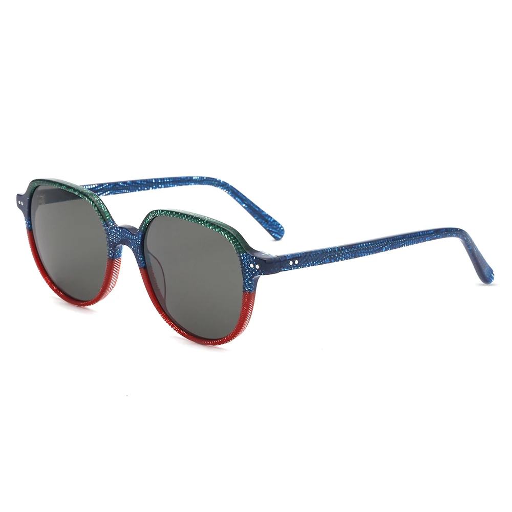 Custom logo printed  green red blue snakeskin pattern acetate unisex sunglasses