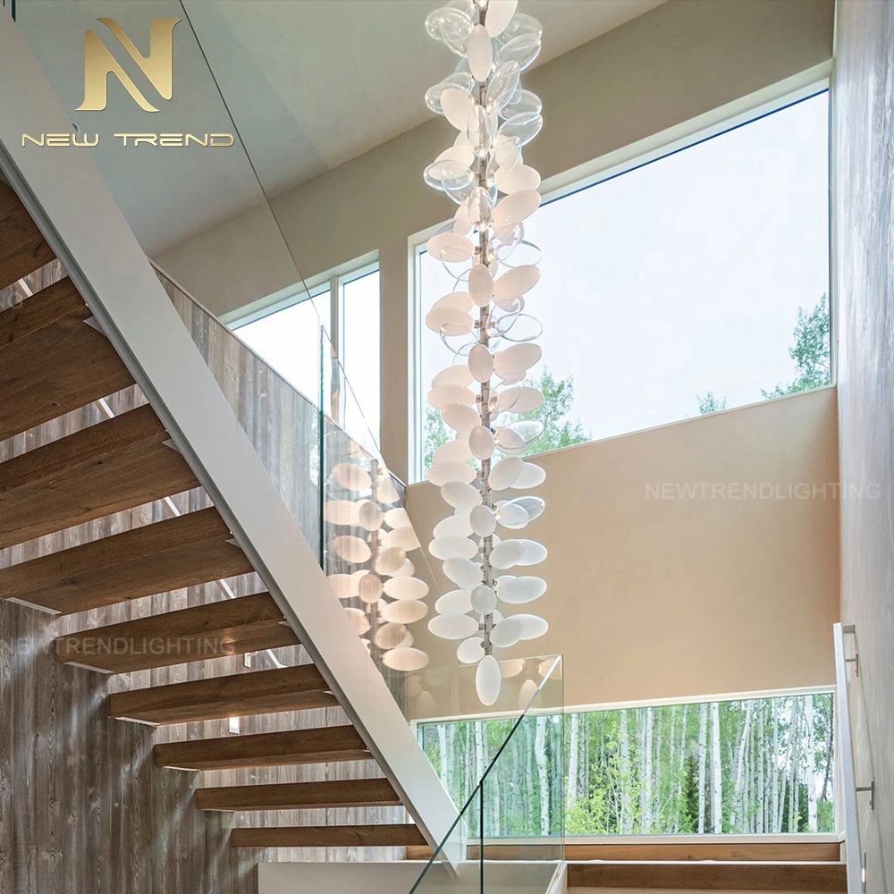 CPL-292 새로운 디자인 실내 장식 빌라 아파트 거실 계단 유리 LED 샹들리에 펜던트 조명
