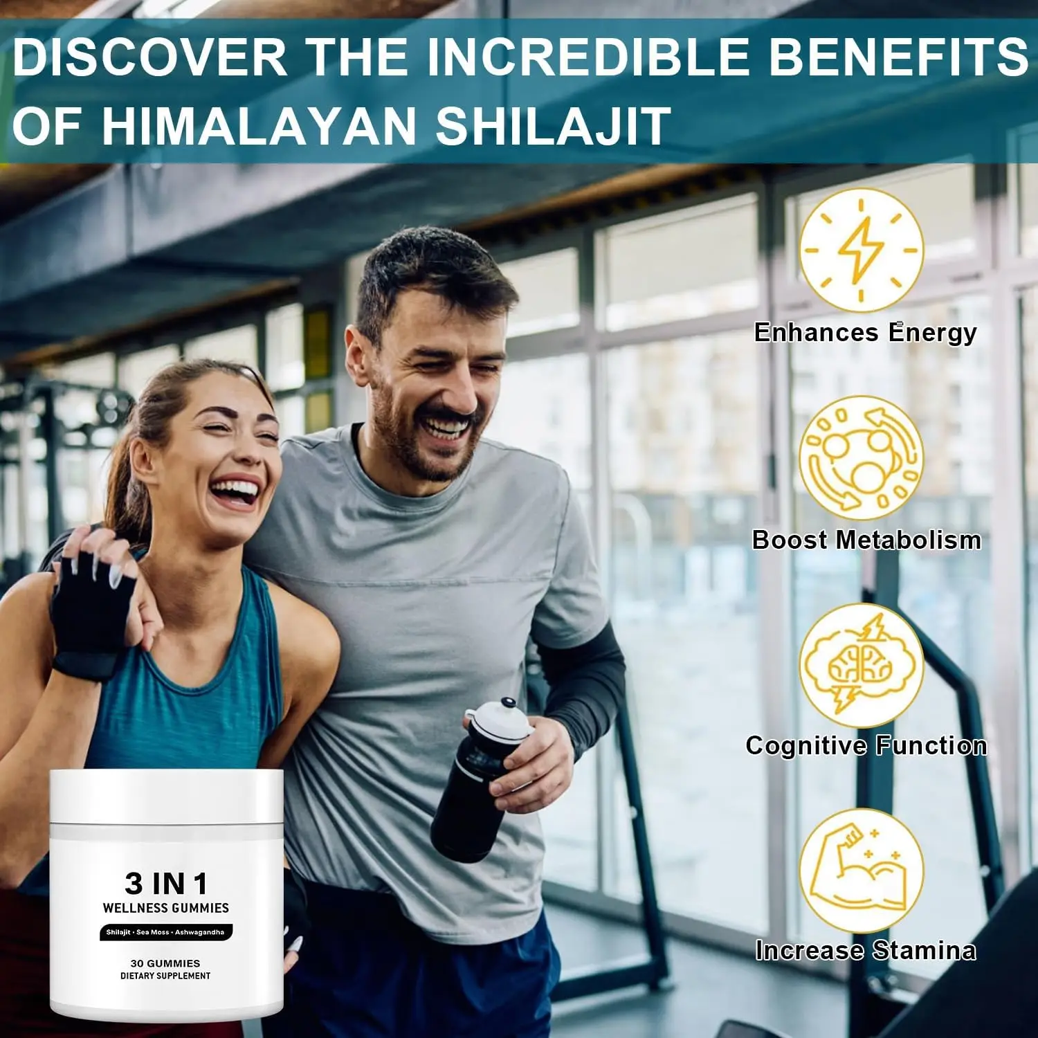Biochealth Custom 3 in 1 Shilajit Gummies for Men, 3-in-1 Wellness Gummies with Shilajit, Sea Moss and Ashwagandha for Energy