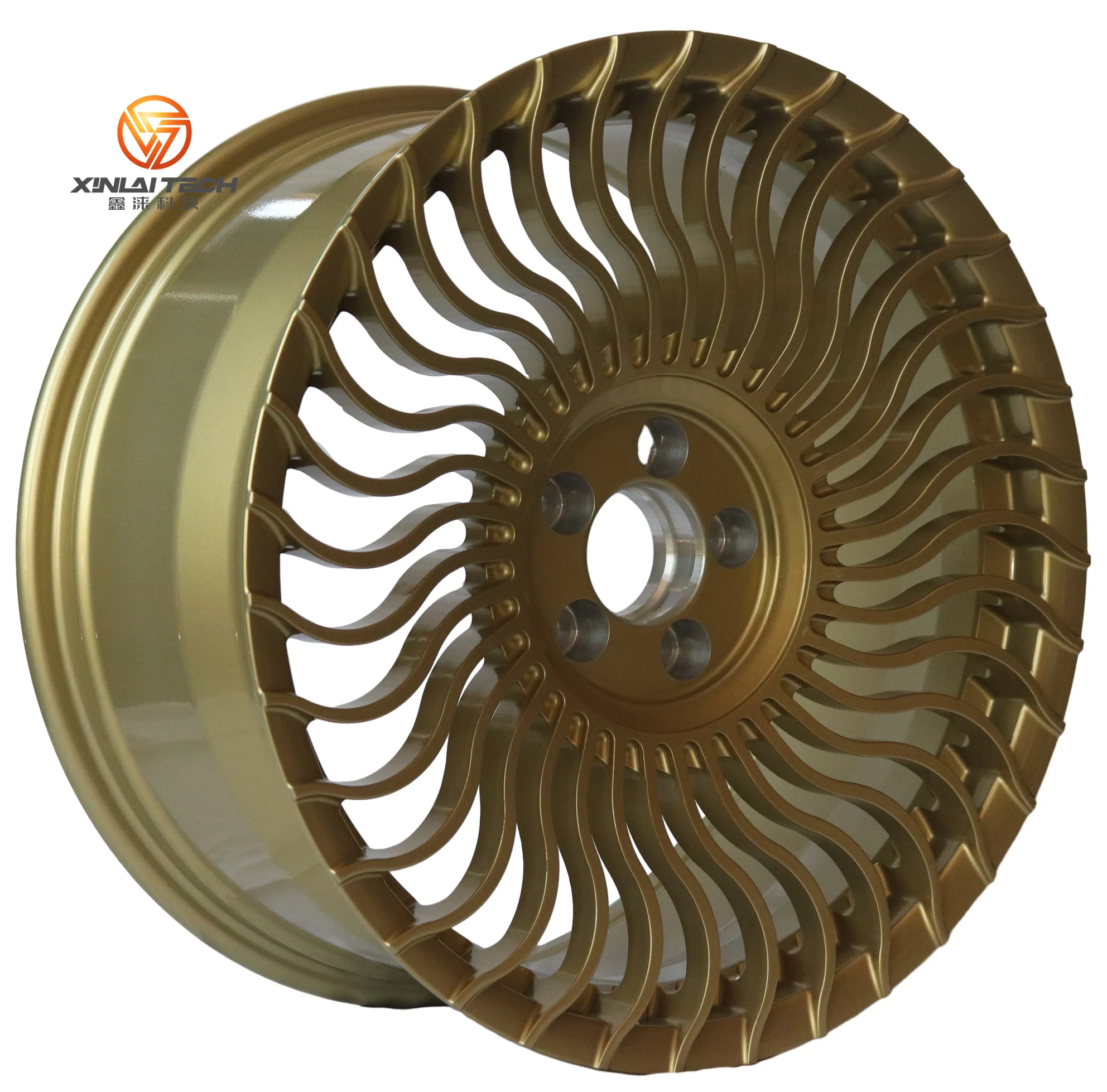 Hot New Sale 1 Piece Custom 18 19 20 21 22 23 24 Inch Car Rims Aluminum Alloy Forged Golden Car Wheels for Rolls-Royce Maybach