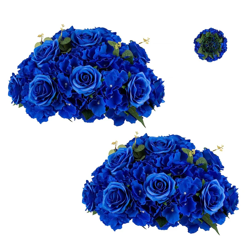 Flores Arrangements Silk Bridal Bouquet Red Roses Flower Balls Wedding