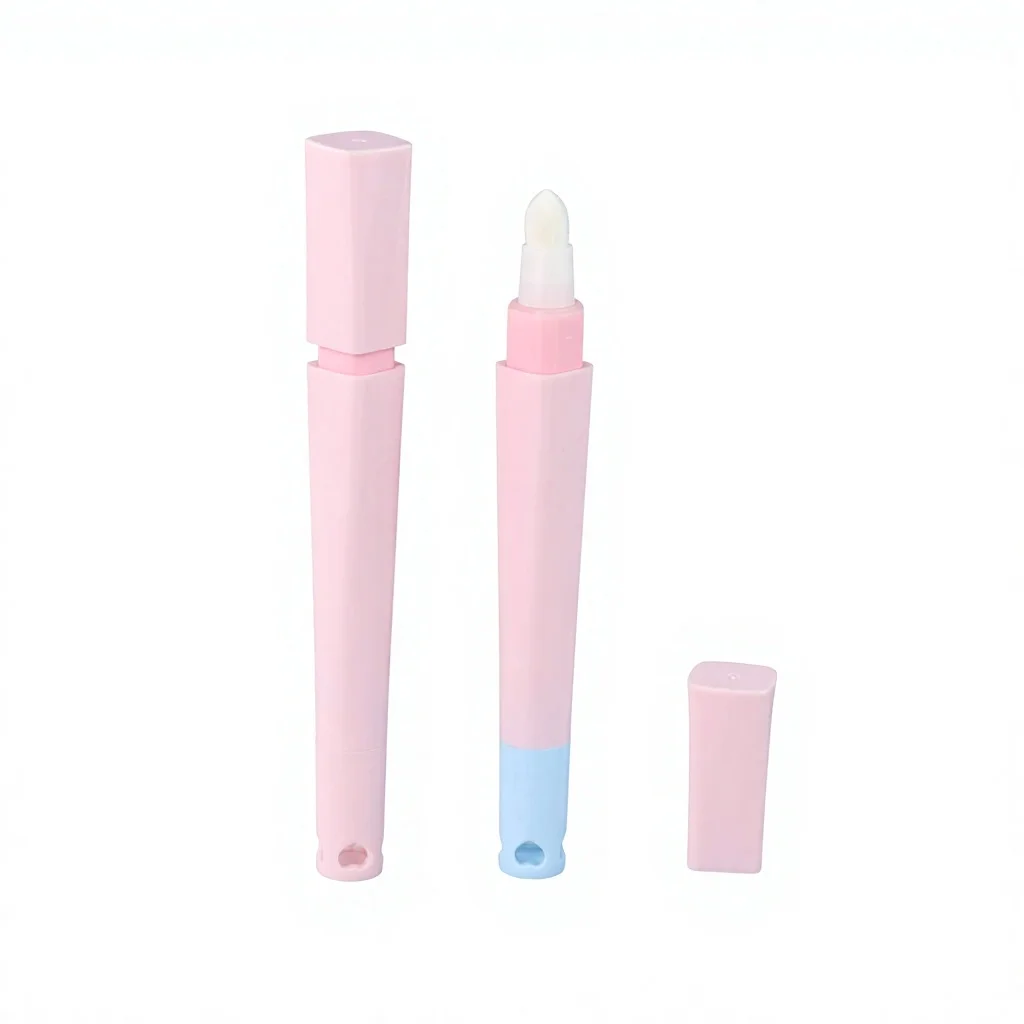 Custom Square Lip Gloss Tube Empty Cosmetic Bottle Soft Applicator Good Sealing Packaging