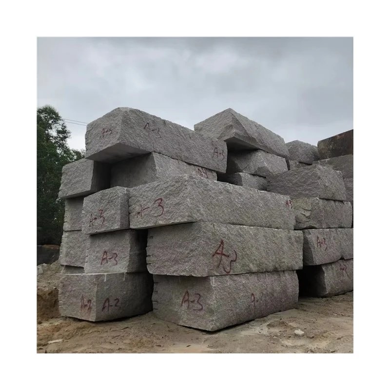 Own Quarry G603 Light Grey Granite Raw Stone Block on Stock Rough Granite Stone Block Importer for Sale