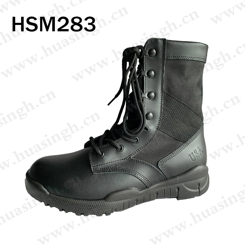 LXG,anti-tear Nylon Fabric Breathable Black Combat military  Boots Anti-slip PU Outsole Tactical Fighting Boots HSM283