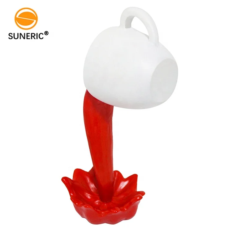 Magic Pouring Splash Coffee Mug Decorative Sculpture Desktop 3D Resin Crafts Suspended Floating Spilling Coffee Cup