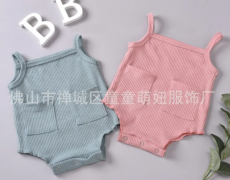 Вязаный комбинезон для маленьких мальчиков и девочек; Мягкий комбинезон для новорожденных; Комбинезон без рукавов; Летний детский комбинезон