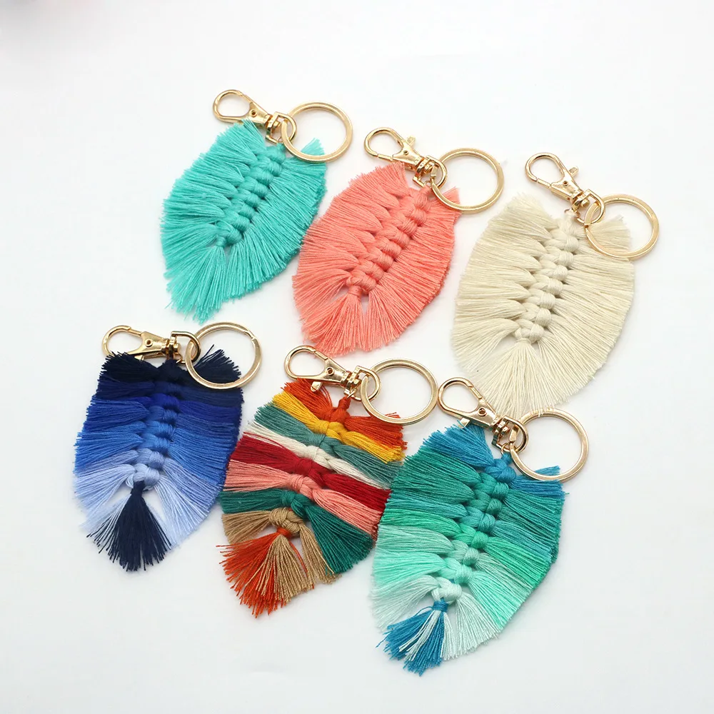 Yzikema 2-Pack Bohemian Keychains - Leather Leaf Flower Charm For Women