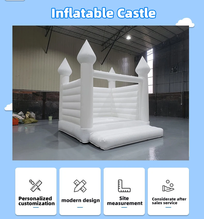 Mini White Pvc Inflatable Bouncy Castle Bounce House Party Rental ...