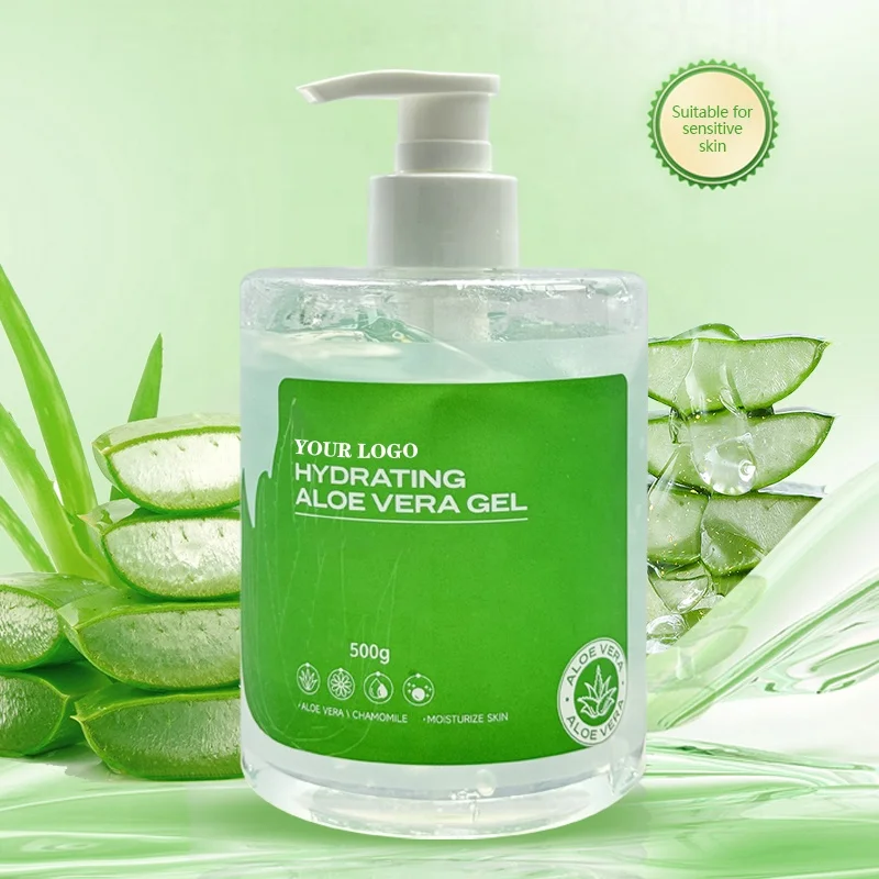Natural Aloe Vera Gel for Face - Soothing, Moisturizing Skin Care - 500g  Private Label, All Skin Types, OEM/ODM Available
