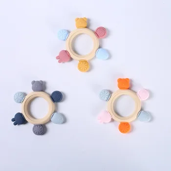 Baby Silicone Teething Toy Children's Teether Baby Hand Grasp Animal Chew Toy Baby Supplies Silicone