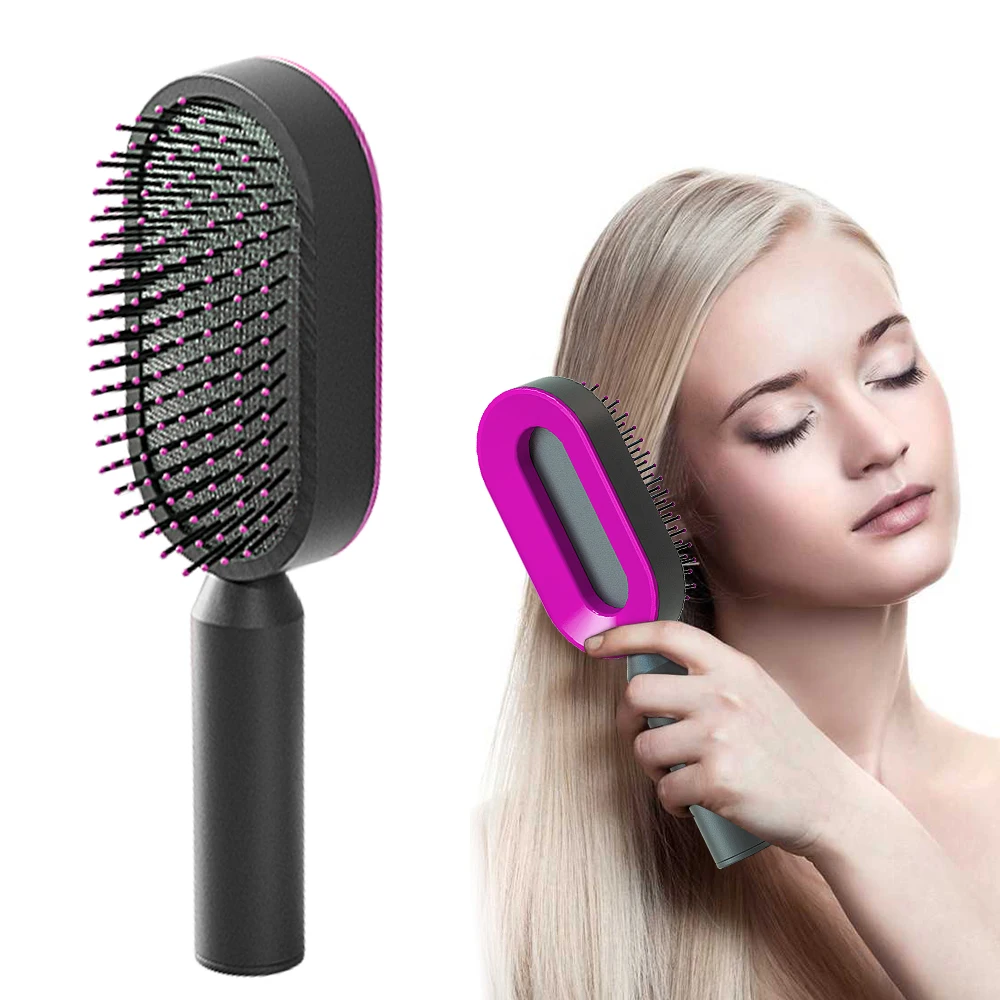 Hair Combs Hair Lint Remover Brush With Selfcleaning Base 3d Quick