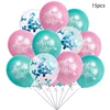 15 piezas Turquesa, Rosa y Azul