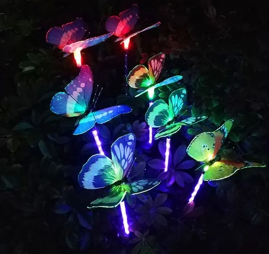 Nouveau Jardin Energie Solaire Papillon jeu avec changement de couleur DEL Lumière 