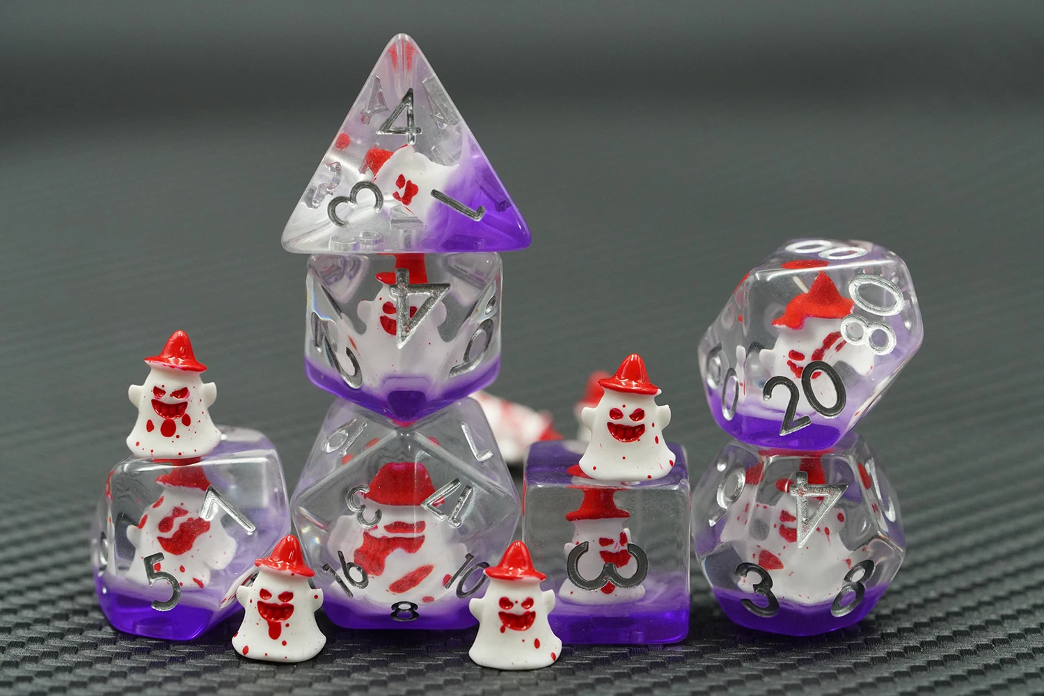 Handmade 7-Piece Resin Polyhedral Dice Set 16mm Round Edge Premium for Board Games supplier