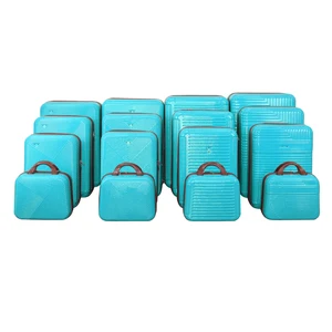 LUGGAGE SKD ALUMINIUM SEMI FINISH CUSTOMIZED LOGO 16PCS ABS  LUGGAGE SET WOMAN STYLE BEAUTY CASE