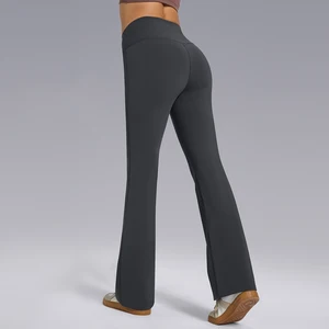 Custom Soft Fleece Warm Fabric Flare Yoga Leggings for Women Soft High Waist Legging Tummy Control Workout Gym Yoga Flare Pants