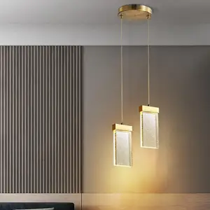 JACKSUN Modern Simple Luxury Crystal Bubble Chandelier for Small Bedroom Living Room Sofa Side Background Wall Pendant Light