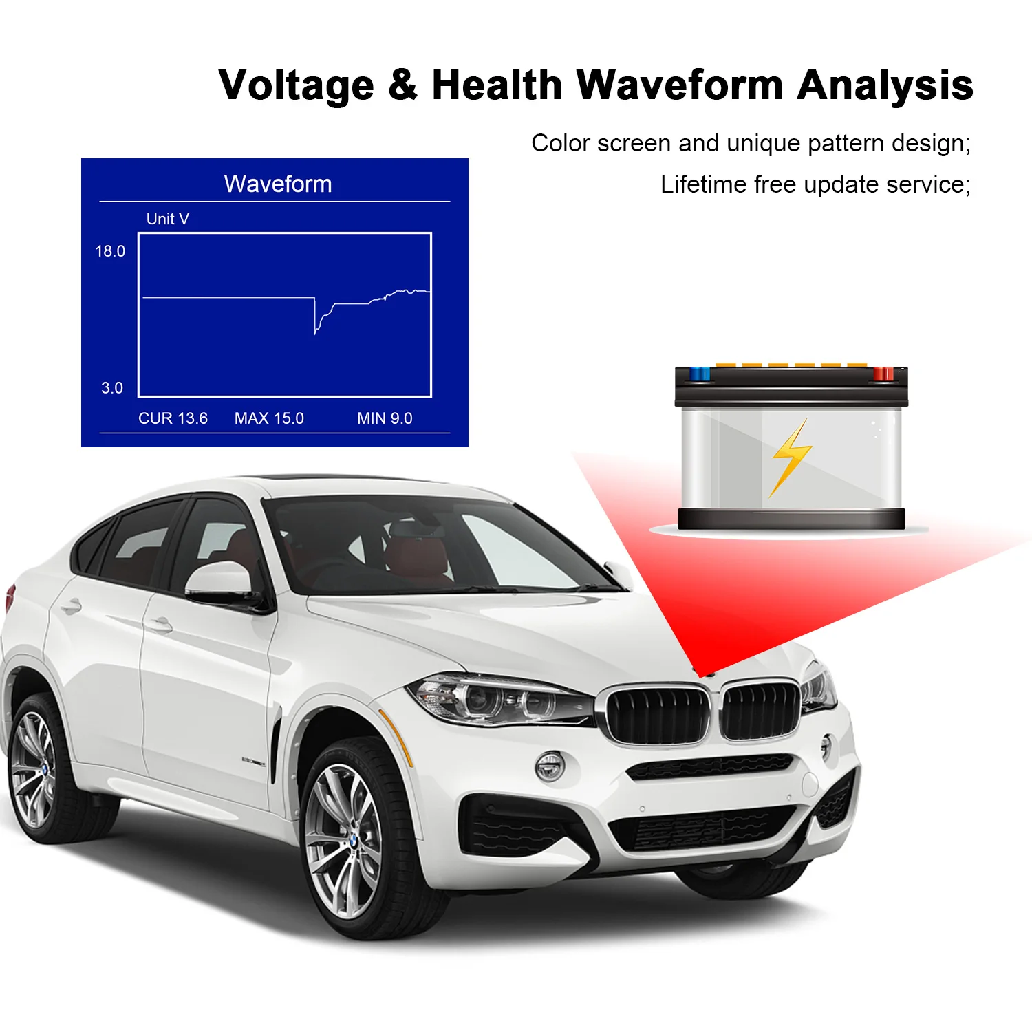 Цифровой тестер батареи KONNWEI KW720 6 в 12 В 24 анализатор CCA SOH с принтером для