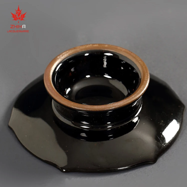 Traditional Chinese Lacquerware High Fruit Plate Small Inner Porcelain Art Tea Dim Sum Dried Fruit Bowl Premium Lacquerware