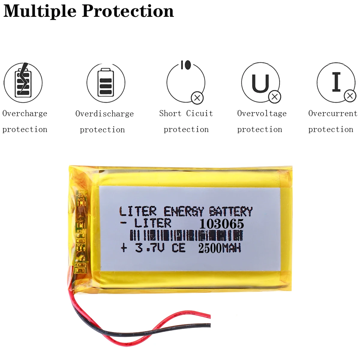 103065 2500mah 37v Rechargeable Lithium Ion Battery Li Polymer Battery Ce Fcc Rohs Un383 Msds 1949