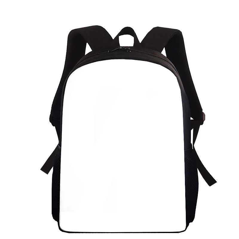 15" Personalized Logo Printable Black Travel Backpack Sublimation