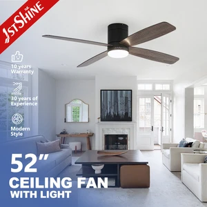 1stshine Led Ceiling Fan Wholesales Smart APP Control 4 MDF Blades Low Profile Ceiling Fan With Light