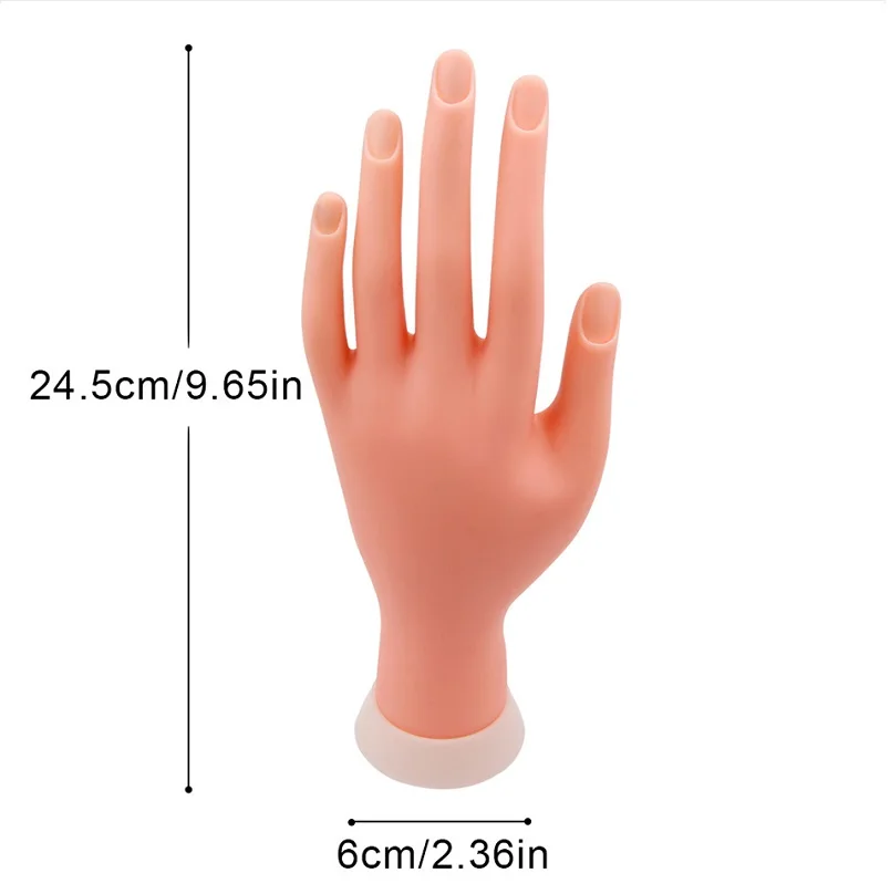 Practice Hand for Acrylic Nails, Nail Practice Hand Fake Hand for Nails  Training Practice Hand Mannequin Hands for Nails, Manicure Practice Hands  Nail Art Hand Practice1Pcs (Dark) 