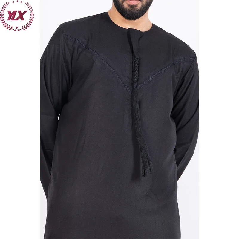 Black Palestine Jubba Arab Vietnam Omani Men's Manufacturing 2023 Fashion Fabric Men Muslim Thobe