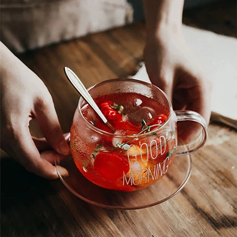 High Borosilicate Glass Heat-resistant Pot Belly Water Cup Breakfast Milk Cup Large Capacity With Handle Explosion-proof Cup