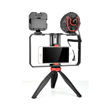 YELANGU Smartphone Video Rig Aluminum Filmmaking Recording Vlogging Rig Case,Cell Phone Movies Mount Stabilizer for Mobile Phone detail image