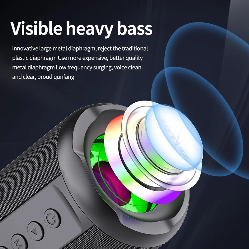 ZEALOT S46 Speaker Nirkabel 10W, Speaker Nirkabel, 10W, Speaker Suara Super  Keras dengan Lampu LED, Stereo True Wireless Tahan Air IPX5, untuk Pesta, 