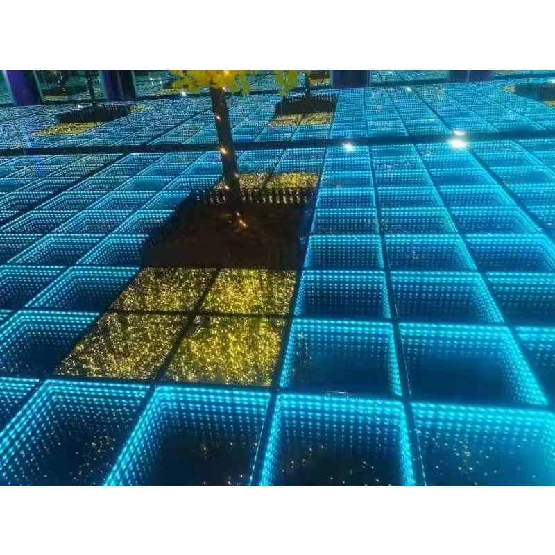 Wireless Control Led Floor Lights 3d Magnetic Wedding Party Led Floor Magnet Abyss Mirror Rainbow Floor Tile