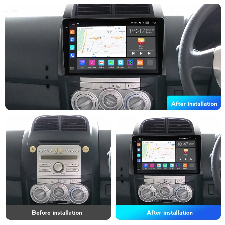MEKEDE QLED Android Car Audio Android Radio for for Toyota Passo Daihatsu Boon Sirion Subaru Justy Perodua