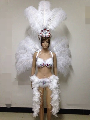 サンバ　衣装　フェザー　羽根　カーニバル　ダンス衣装 サンバダンスステージパフォーマンスコスチューム羽根の翼オープニング
