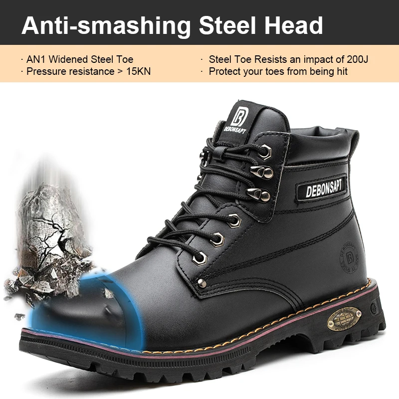 Chaussures De Sécurité Hommes MEIbax | Montantes Antidérapantes | Imperméables | Confort Travail Chantier